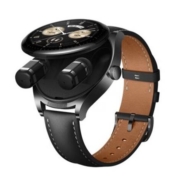 PLUS会员：HUAWEI 华为 WATCH Buds 智能手表 47mm 黑色精钢表壳 黑色真皮表带（北斗、GPS、血氧）