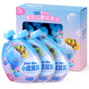 小鹿蓝蓝 趣味婴幼儿果泥x6袋 宝宝水果泥3种口味婴儿辅食108g/袋