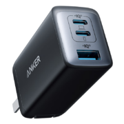 Anker 安克65W氮化镓充电器GaN2超能充多口PD快充适用苹果14安卓平板笔记本电脑通用充电头 极夜黑【GaN2 | 65W三口充电器】