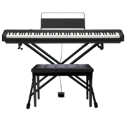 卡西欧（CASIO）电钢琴成人CDP-S100/EP-S120初学入门考级培训88键重锤智能便携 CDP-S100+X架+单踏板+双人琴凳