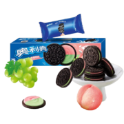 奥利奥（Oreo） 缤纷双果味夹心饼干 办公室下午茶 水晶葡萄味+水蜜桃味97g（包装随机发货）