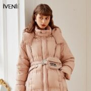 IVENI 依维妮 女士中长款羽绒服 20DD195