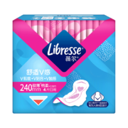 限店铺会员：Libresse薇尔日用卫生巾极薄棉柔舒适V感240mm*4片 动态贴合 极薄透气 柔软亲肤不反渗