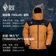 黑冰（BLACKICE）22秋冬新款鹅绒700蓬户外防风防水保暖厚款活帽羽绒服 黑棕 S