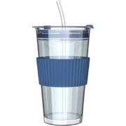 乐唯诗（NERVISHI） 玻璃杯吸管电镀杯玻璃水杯女杯子带盖成人耐热早餐杯牛奶杯咖啡杯 电镀蓝【吸管杯450ml】