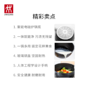 双立人（ZWILLING）奶锅汤锅婴儿辅食锅泡面锅煮面锅平底煮锅燃气小锅不粘汤锅Enjoy 黑色奶锅20cm