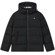 FILA 斐乐官方男子羽绒服冬季时尚休闲简约连帽保暖上衣 正黑色-BK（补货）180/100A/XL