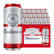 百威（Budweiser）淡色拉格啤酒 450ml*18听 整箱装(新老包装随机发货）