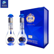 PLUS会员：YANGHE 洋河 蓝色经典 梦之蓝M3水晶版  浓香型白酒 52度 65ml*2瓶 礼盒装