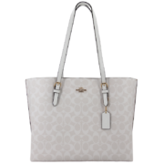 蔻驰COACH【官方直供】奢侈品女士大号单肩托特包白色PVC1665IMRFF