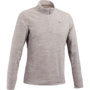 迪卡侬（DECATHLON）保暖绒衣户外抓绒衣男运动宽松秋摇粒绒外套QUMM 男款-浅灰色 XL