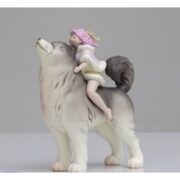 可米生活 白夜童话 追云犬 小 灰黑 装饰摆件