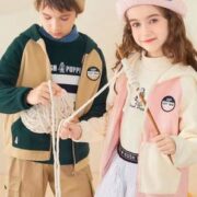 Plus会员！Hush Puppies 暇步士 2022秋新款男女童摇粒绒连帽外套（105~170码）3色