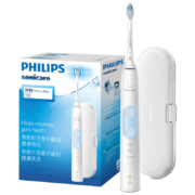 飞利浦（PHILIPS）电动牙刷成人圣诞新年礼物 健康护龈力度感应 含牙刷盒 3种模式 6倍清除牙菌斑 蓝白色HX6859/12