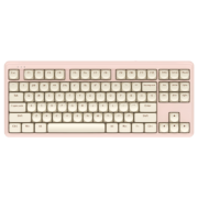 ikbc S300蓝牙无线键盘机械键盘笔记本键盘87键粉色办公超薄pad键盘 S300 粉咖 茶轴