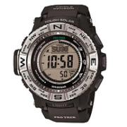 可收秋波，Casio 卡西欧 PRW-3500-1CR 太阳能三重感应6局电波登山表