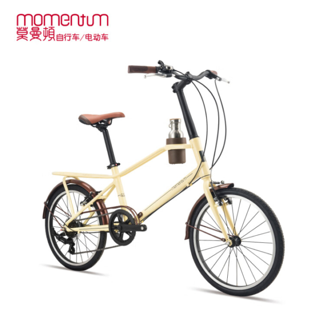 莫曼顿（momentum） iNeed Espresso城市7速轻便通勤成人自行车小轮径自行车 灰黄 20X13.5 建议身高150-170cm
