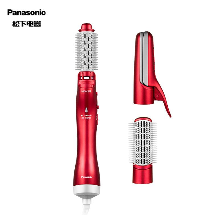 松下（Panasonic）卷发棒 沙龙效果整发梳 直发梳夹板 纳米水离子直发梳 卷发梳 流光梳 EH-KN8C