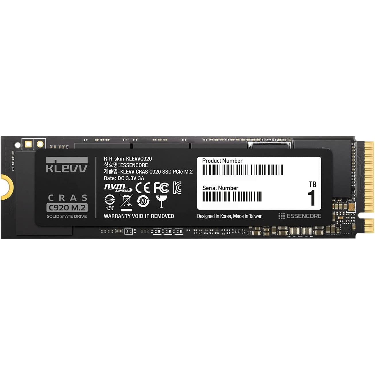 Essential KLEVV SSD 1TB CRAS C920 M.2 NVMe PCIe Gen4x4 3D TLC NAND K01TBM2SP0-C92EC