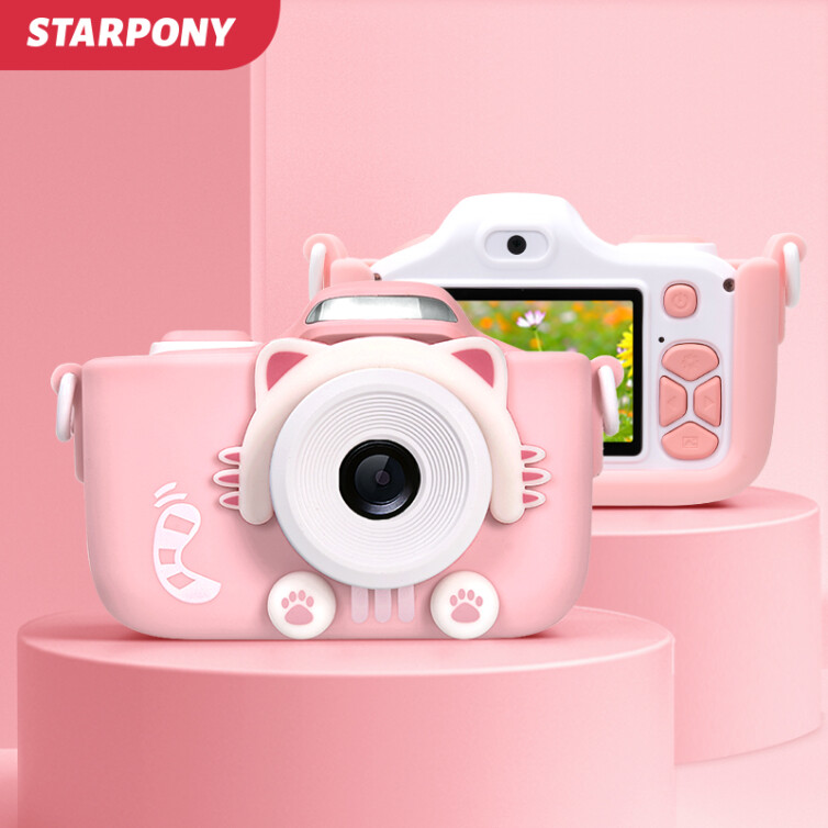 STARPONY 儿童相机高清数码可照相摄像学生男孩女孩圣诞礼物3200W双摄32G