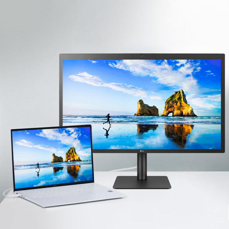 LG 23.7英寸 4K 雷电3接口85W反向充电 兼容macOS IPS P3广色域 500 cd/m² 升降倾斜 显示器 24MD4KL-B