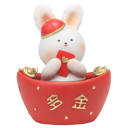 暖宝宝兔年吉祥物兔子摆件新年礼物本命年客厅春节过年装饰乔迁年会礼品 A827国潮兔摇头摆件（4只）