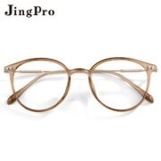JingPro 镜邦 2605冷茶色眼镜框+1.56折射率 防蓝光镜片