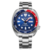 精工（SEIKO） 手表PROSPEX潜水系列鲍鱼壳200米防水夜光男士钢带机械男表 鲍鱼壳蓝红盘SRPE99K1