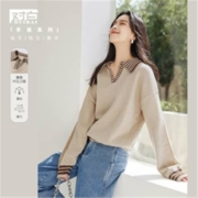 20点开始：DUIBAI 对白 CDE129 女士条纹针织毛衣