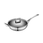 WMF德国福腾宝 炒锅中式纯不锈钢炒菜煎炒锅聚能炒锅30cm