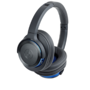 铁三角（Audio-technica） WS660BT 重低音蓝牙无线头戴耳机三玖 灰蓝色