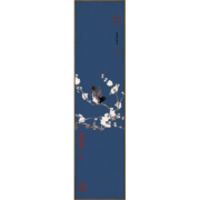 起贝新中式竖版长条挂画中国风客厅背景墙装饰画沙发玄关走廊过道壁画 1.花鸟（默认棕色框3.5厘米厚） 33x123厘米