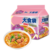 康师傅方便面 轻爽light 大食袋 老坛酸菜牛肉面 五连包 泡面袋装速食