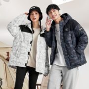鸿星尔克 羽绒服  情侣连帽外套 电池熊猫系列