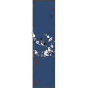 起贝新中式竖版长条挂画中国风客厅背景墙装饰画沙发玄关走廊过道壁画 1.花鸟（默认棕色框3.5厘米厚） 33x123厘米