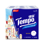 京喜、概率券：得宝(Tempo) 手帕纸 迷你欧式印花12包**4层*7张
