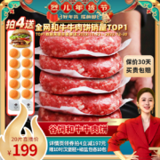 真牛馆 谷饲和牛牛肉饼 100g/5片*4件 赠面包胚*10对+椒盐包*10