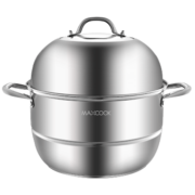 美厨（maxcook）二层蒸锅 加厚不锈钢复底32CM 电磁炉燃气炉通用 蒸煮两用MCZ776