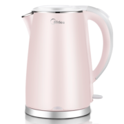 美的（Midea）电水壶304不锈钢电热水壶养生壶1.7L容量双层防烫烧水壶 WHJ1705b