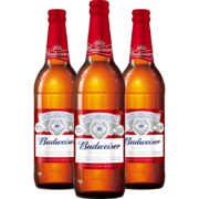 百威（Budweiser）淡色拉格啤酒 600ml*12瓶 大瓶 整箱装 送礼年货