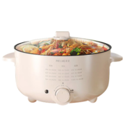 美菱（MeiLing） 电火锅专用锅3L多用途锅电煮锅电热锅电炒锅宿舍专用小电锅 3L丨双耳款丨不粘内胆