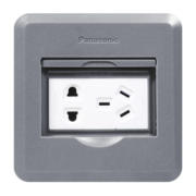 松下（Panasonic）开关插座 地插 地面插座 五孔地插座 隐藏式地插 树脂灰色DUFC112