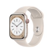 Apple Watch Series 8 智能手表GPS + 蜂窝款45毫米星光色铝金属表壳星光色运动型表带 MNK83CH/A