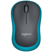 罗技（Logitech）M185鼠标 无线鼠标 办公鼠标 对称鼠标 黑色蓝边 带无线2.4G接收器