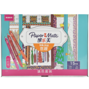缤乐美（Paper Mate）中性笔 签字笔 彩色衣橱套装0.5mm14色按动式 学生书写P1系列