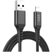 米量（MFPower） 米量MFi认证苹果数据线快充线适用iPhone14/13Pro /12/11 MFi认证  2.4A 不弹窗 1.8米黑色编织