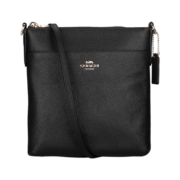 蔻驰（COACH）【官方直供】奢侈品专柜款女士小号黑色皮革斜挎包41320GDBLK