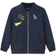 HAZZYS哈吉斯童装男童儿童棉服外套棉衣冬季新品中大童休闲时尚立领夹克上衣 藏蓝 105