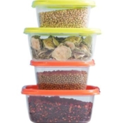 茶花保鲜盒家用厨房冰箱收纳盒食品级食物冷冻收纳保鲜塑料储物盒