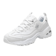 Skechers斯凯奇男女同款复古纯色简约情侣鞋 增高厚底运动休闲鞋11931/52676白色/银色WSL36.5